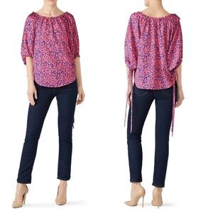 Derek Lam Pink and Blue Floral Blouse size 42 (US 6)